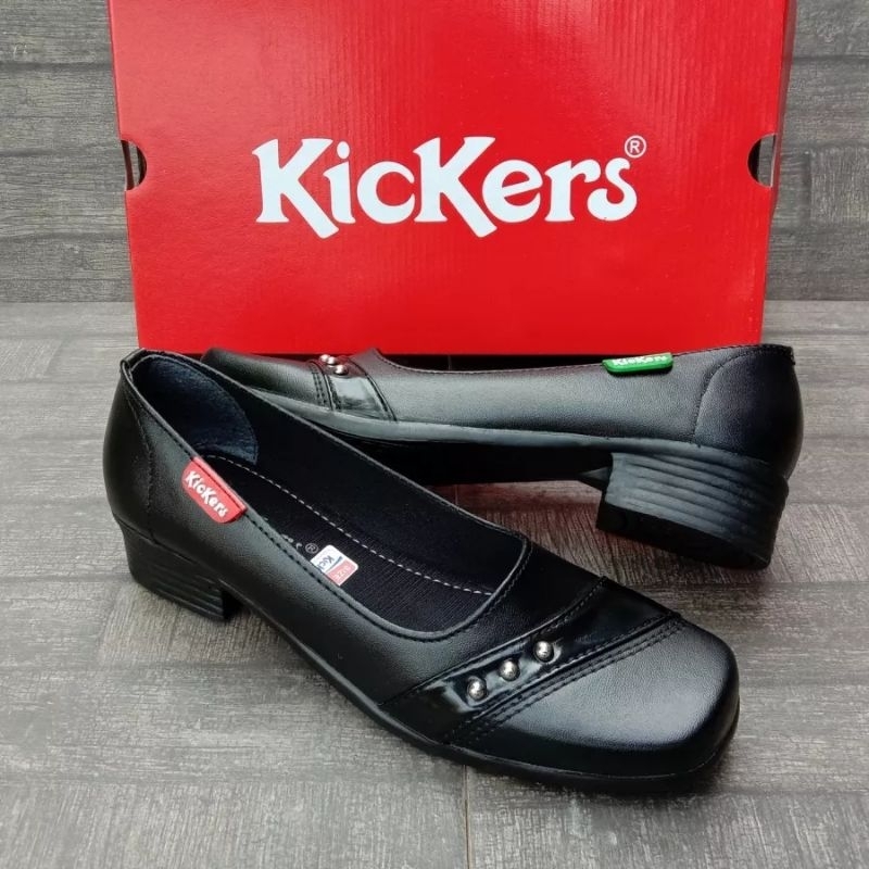 PROMO 7.7 DISKON Sepatu Pantofel Wanita Terlaris Hak 3 Cm Hitam Sekolah Paskibra Kantor COD