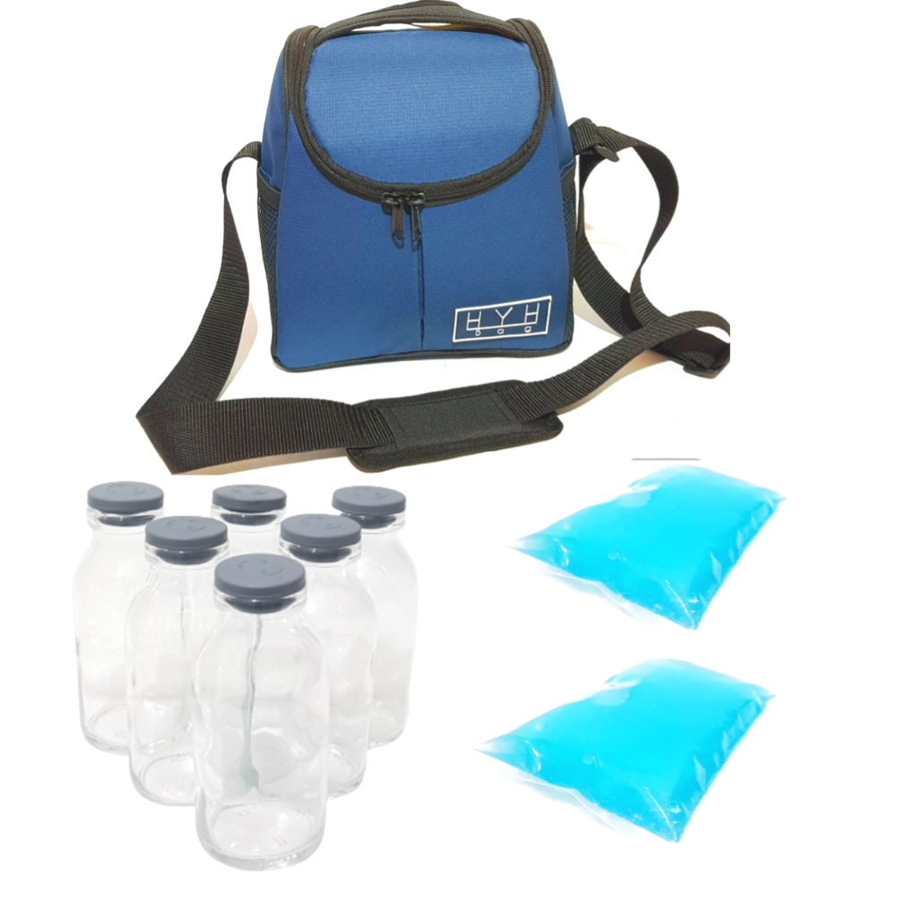 (TAS+6 BOTOL ASI+1 BLUE GEL )  HYH COOLER BAG / TAS ASI HYH / TAS PENDINGIN ASI