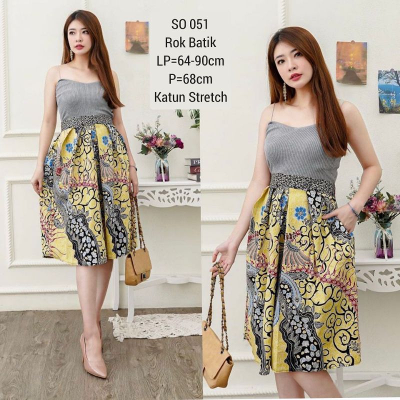 SKIRT ROK BATIK WANITA BAWAHAN KERJA KANTOR MURAH FASHION CEWEK 051 MURAH COUPLE SARIMBIT