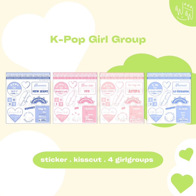 

Stiker Kpop Girl Group KISSCUT (udah dipotong) Sticker deco murah hias aesp4 ive niuejins lefim