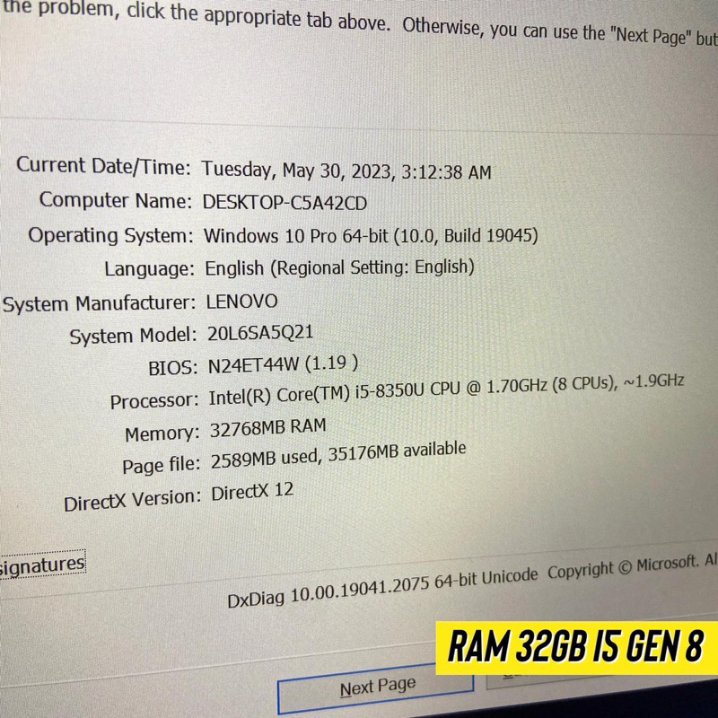 Lenovo Thinkpad T410 T420 T430 T440 T450 T460 T460s T470 Core i5  Ram 8GB Ssd 256GB 14&quot; Win 10 Mulus Bergaransi Panjang 100% Original