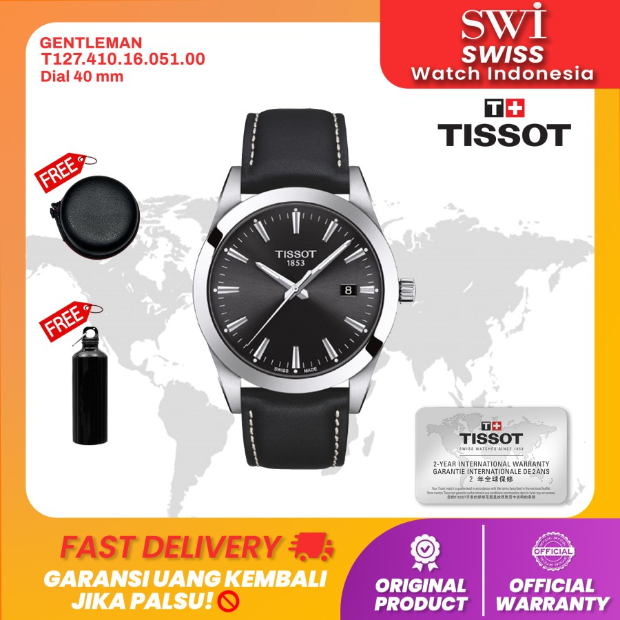 Jam Tangan Pria Tissot Gentleman T127.410.16.051.00 Garansi Resmi