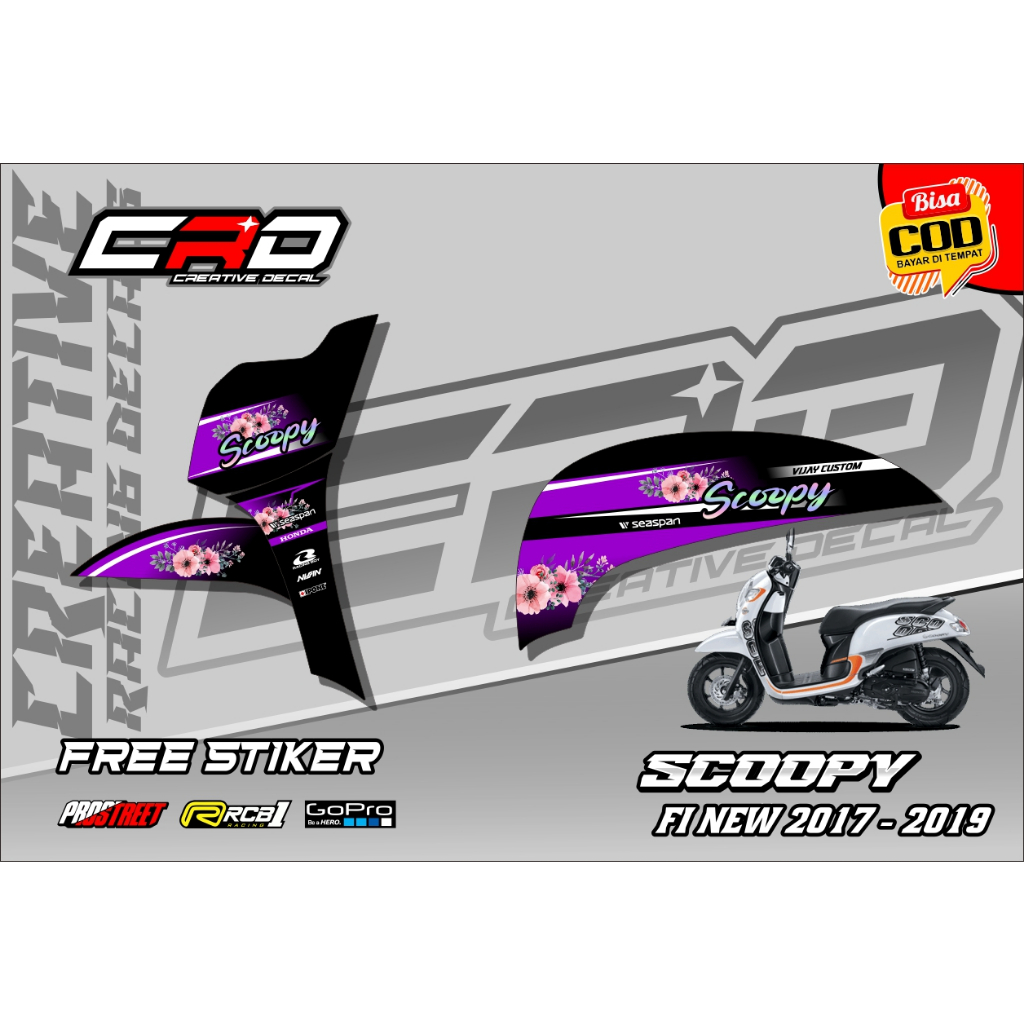Striping Scoopy FI variasi New 2017-2019 striping scoopy fi stylish