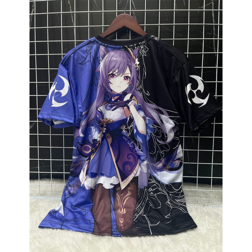 Jersey Keqing Two Tone Fullprint Genshin Impact Waifu Sejuta Umat Game Anime Gaming Premium Unisex