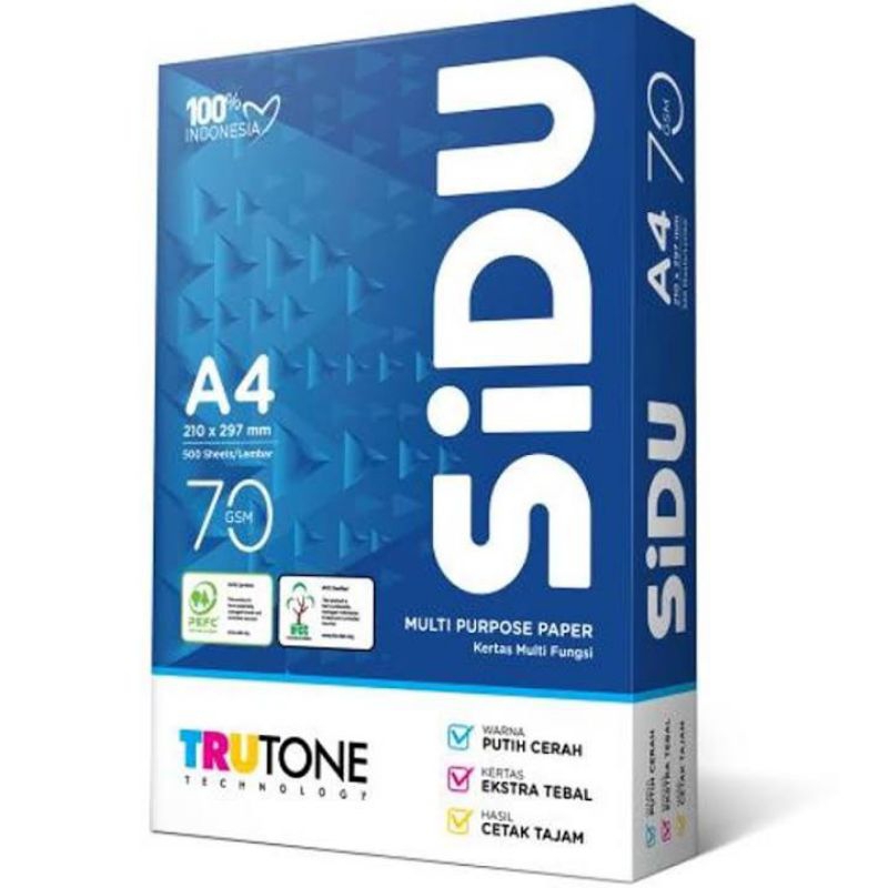 

SiDU Kertas Fotocopy 70 GSM A4 - Isi 500 lembar/rim