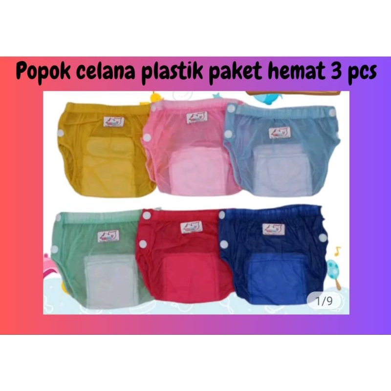 paket hemat 3 pcs popok bayi plastik , popok belajar pipis