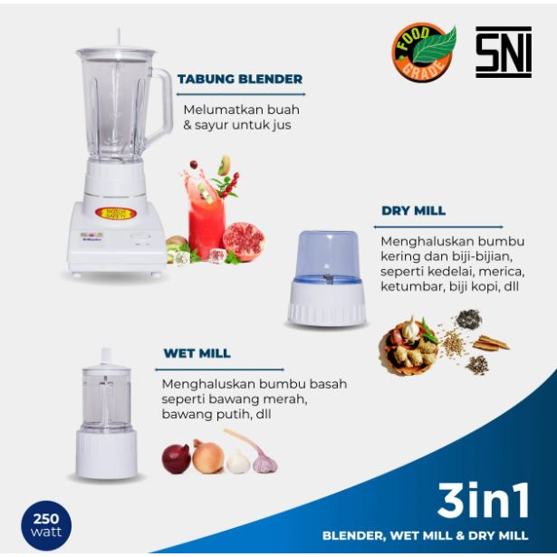 Miyako Blender 3 in 1 Plastik BL-102 PL