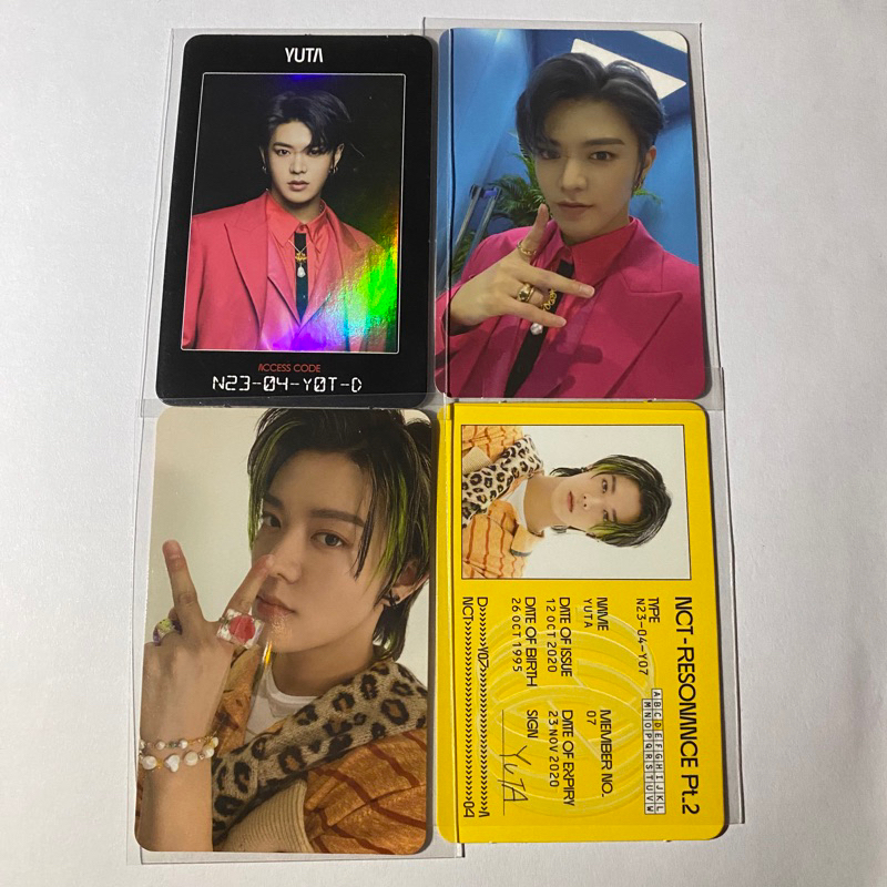 photocard yuta  access card arrival ver departure ver id card wts want to sell lfb resonance part 2 