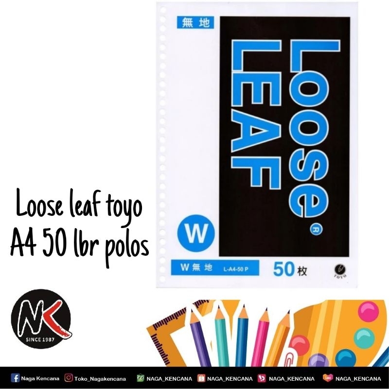 

LOOSE LEAF A4 TOYO L-50 POLOS