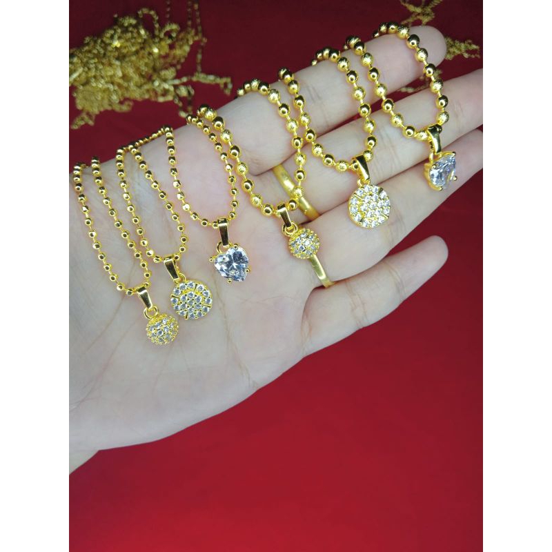 kalung merica kristal lapis emas 24k