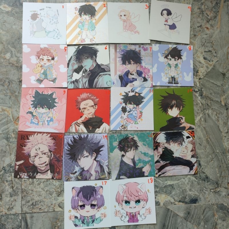 [READY STOCK] POSTCARD SQUARECARD MEGUMI SUKUNA SANZU RIN TOKREV JJK JUJUTSU KAISEN