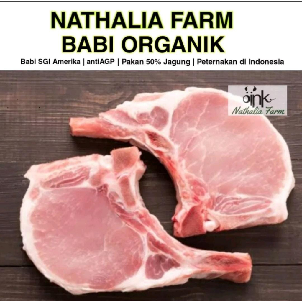 

Babi Organik PORK CHOP / IGA KARBONAT daging babi organik nathalia farm organic pork