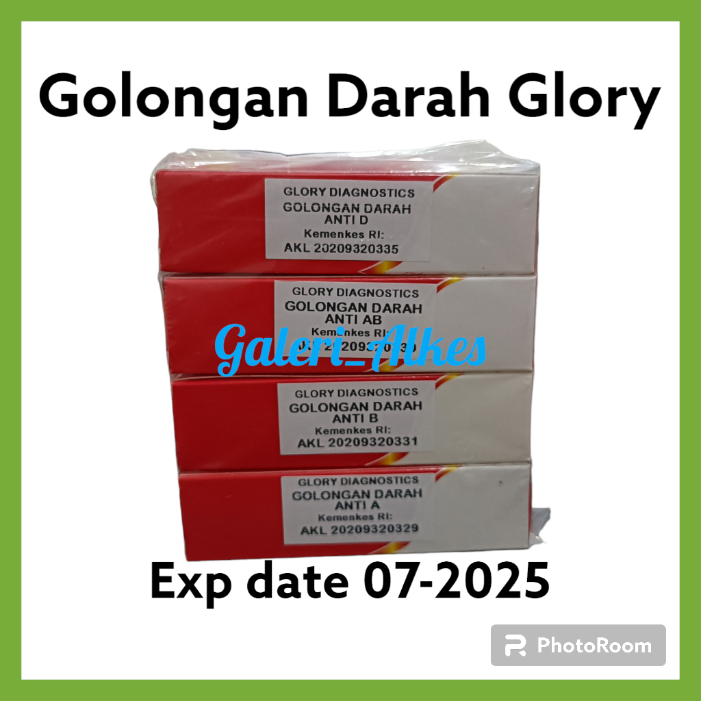 REAGEN GOLONGAN DARAH PER VIAL ANTI A, B, AB, D | GLORY DIAGNOSTICS |Ready√