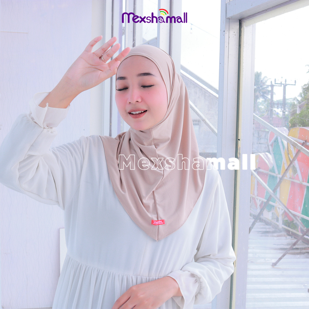 Hijab Bergo Helma/Jilbab Instan Sport Jersey Premium/Hijab Masker Headset Sporty