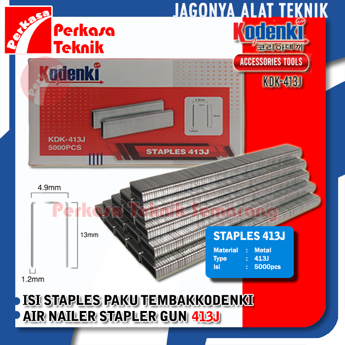 

KODENKI Isi Staples Angin 413J Air Stapler Refill Paku Tembak U 4X13MM
