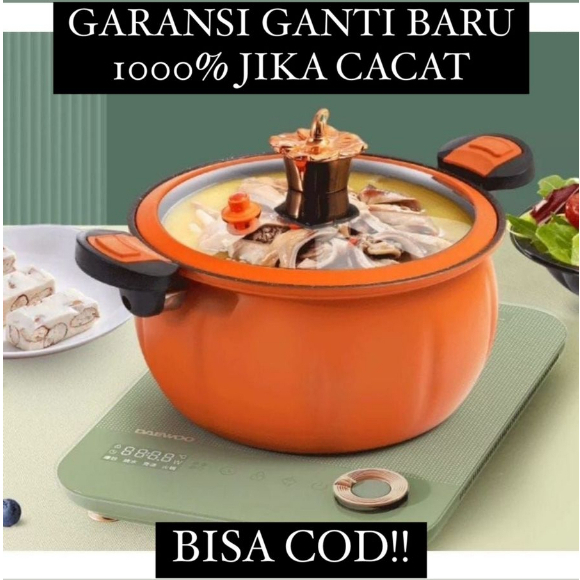 Panci Labu Presto Bahan Batu Medis Premium High Quality 7.5 Liter Anti Lengket