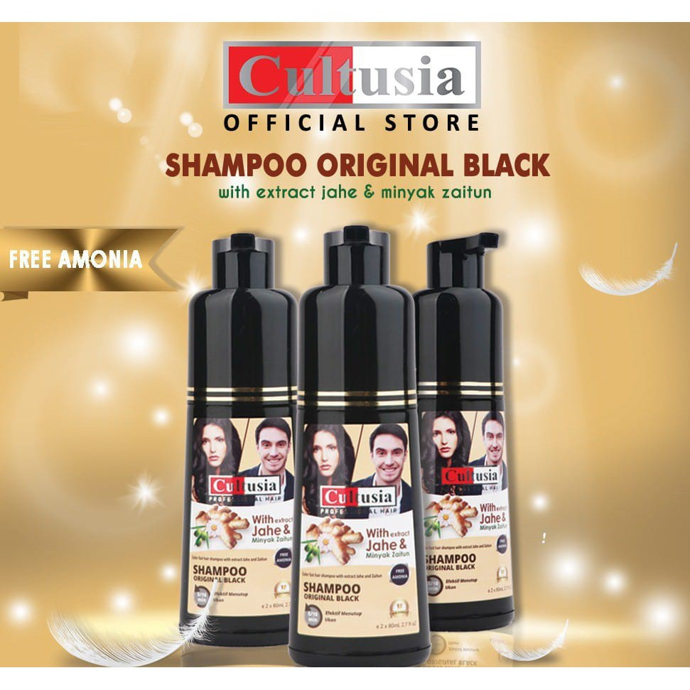 Cultusia Shampoo Original With Jahe &amp; Minyak Zaitun Black 160ml // Coklat