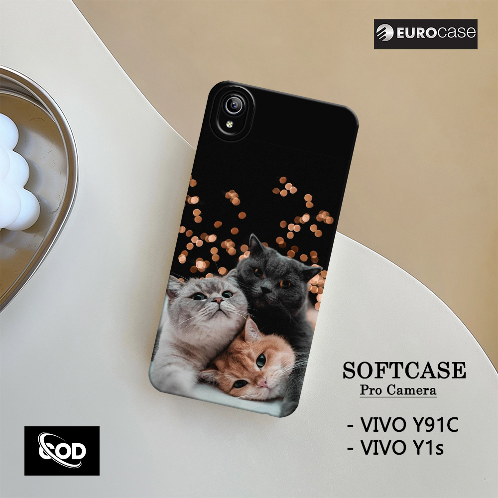 Casing Hp Vivo Y91c / Y1s  - Fashion Case Kucing - Soft Case Hp Vivo Y91c / Y1s Terbaru - Kesing Hp 