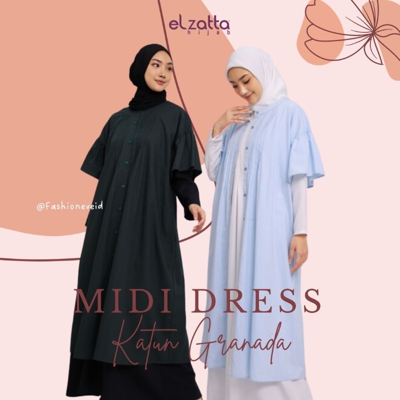 Elzatta midi dress katun granada outer dress