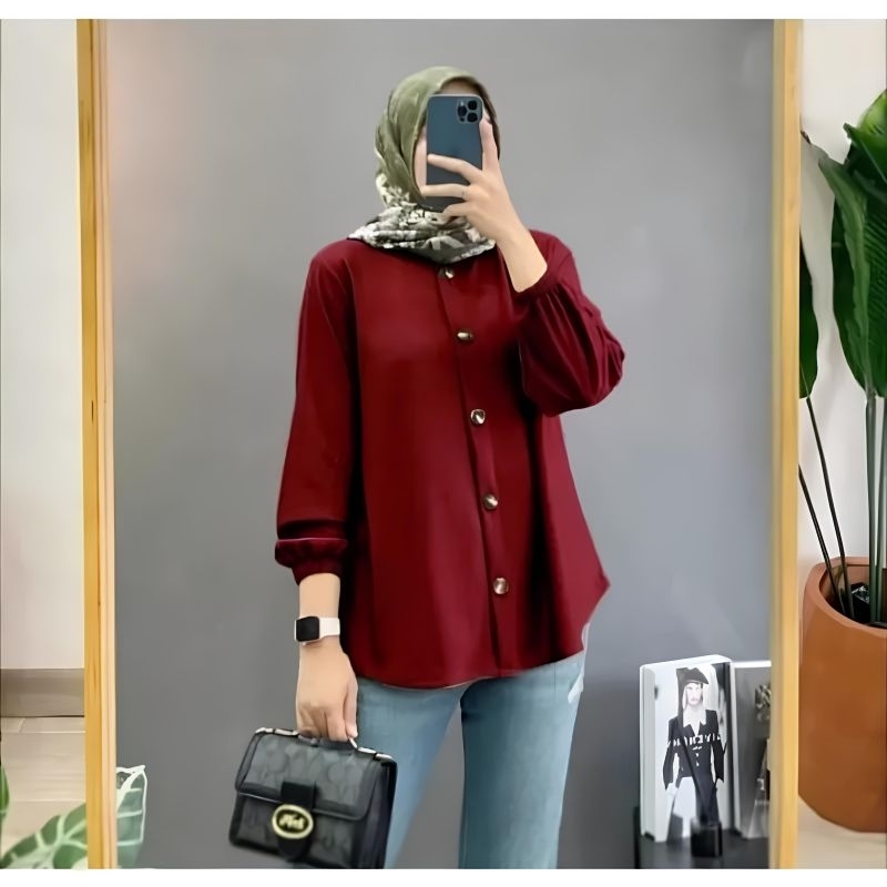 Kemeja Crinkle Wanita/Tunik Crinkle Wanita/Atasan Wanita Crinkle