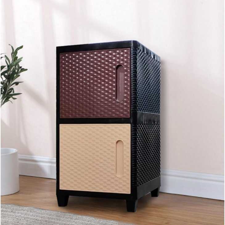 Sapporo Lemari Plastik Pintu 1 Susun 2 Rak Serbaguna Tempat Organizer