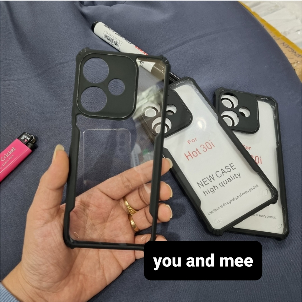 Hardcase Transparent INFINIX Hot 30i Hot 10 10s 10Play 9 9Play Hot 8 S4 S5 Lite Softcase Black-Hitam/Gelap Crack Armor Airbag Anti Fall/Hardcase Transparant-Transparan Bening Clear CASING-Soft Case/ipaky Hard TPU 4G 5G Play S 30 i Ipaky Hard Original