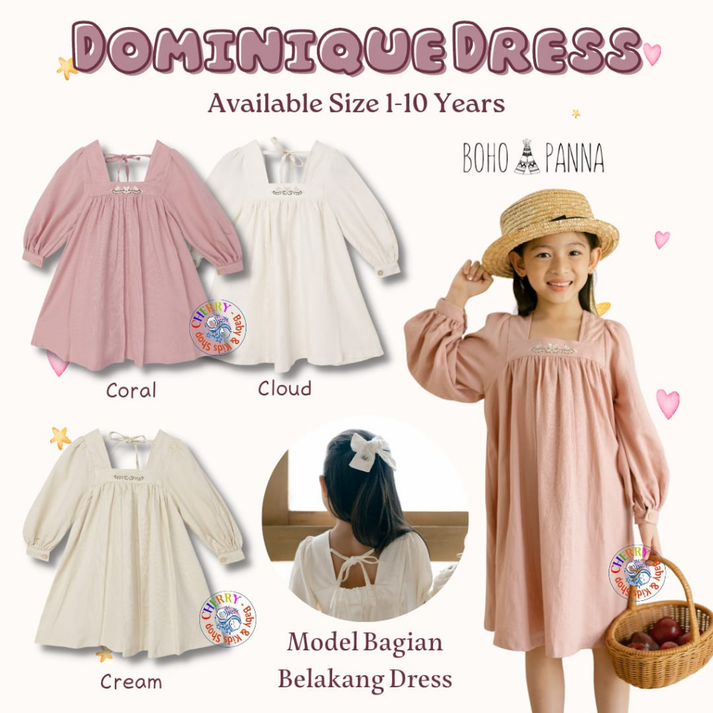 Bohopanna 1-10 Tahun Dress Panjang Dominique Premium Quality CBKS