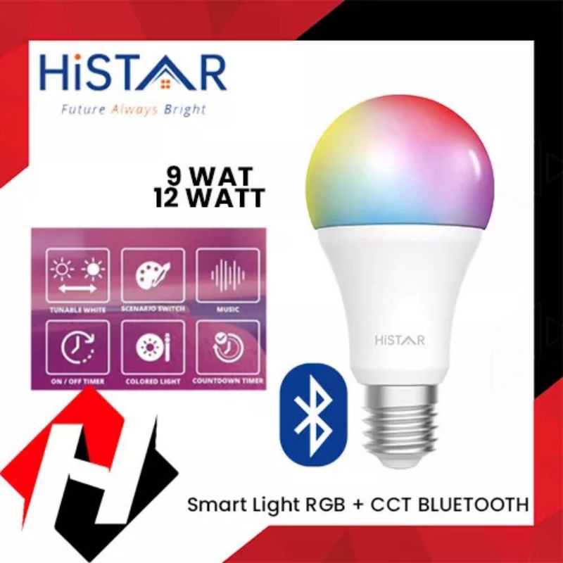 Histar Smart Light BULB RGB + CCT BLUETOOTH 9W Dan 12W