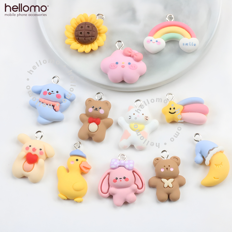 Gantungan Kunci / Tas / Kalung / Charms / Liontin Beruang Resin Clay Cute Bear