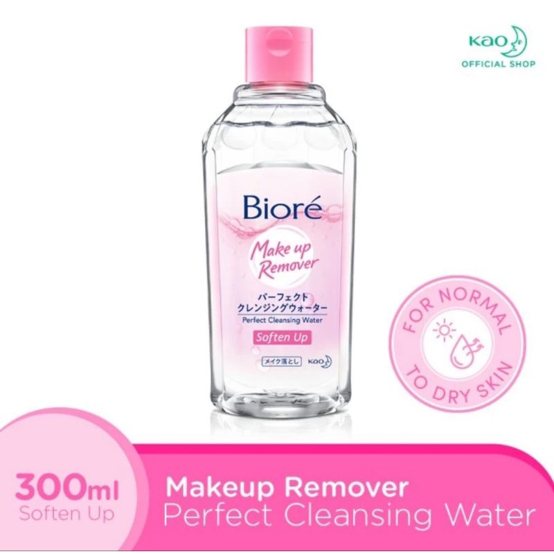 BIORE MAKE UP REMOVER PERFECT CLEANSING WATER OIL CLEAR 300ml SOFTEN UP