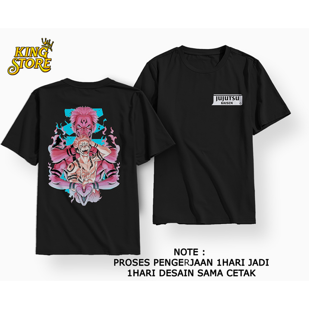 KAOS ANIME DISTRO SUKUNA JUJUTSU KAISEN - BAJU SUKUNA -BAJU ANIME KEREN