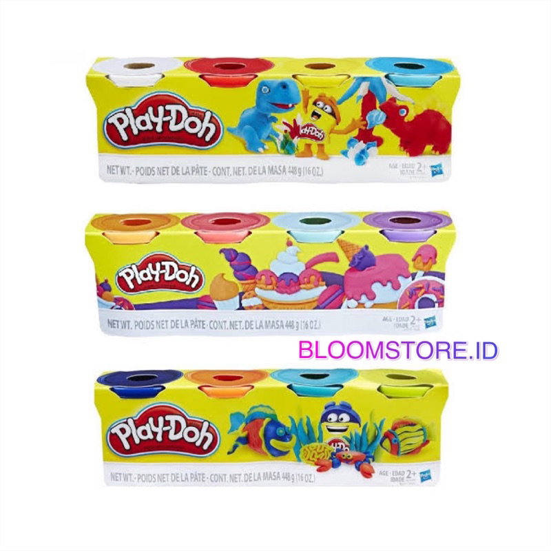 PLAYDOH Original 4 Pack Packs Kaleng 224 448 g gr gram 224g 224gr 224gram 448gr 448g 448gram Plastisin Lilin Play Doh Dough Playdough Ori Mini Big Besar Play-Doh Hasbro