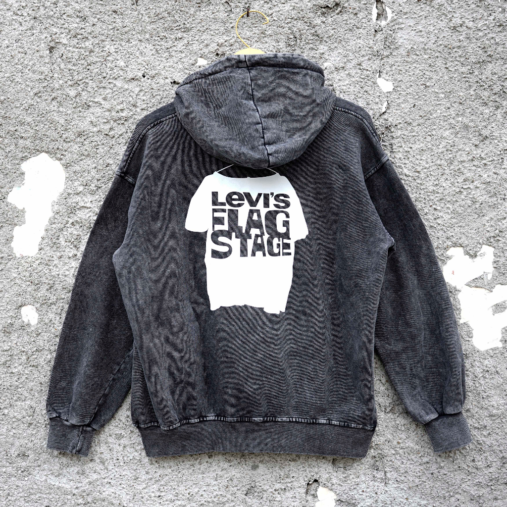 Sweater Levi's Pria Hoodie Sandwash Bolak-Balik