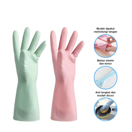 Sarung Tangan Cuci Piring ST385 Karet Latex Rubber Gloves Anti Air Multifungsi