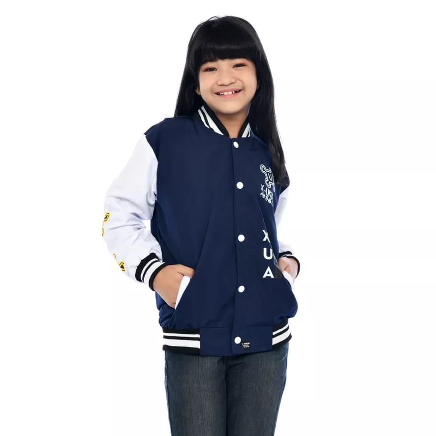 Jaket Baseball Kids Varsity Premium Unisex Cewek Cowok Bahan Adem Motif THE SUN Model Terbaru / Sweater anak Cewek Bahan Adem Distro Kekinian