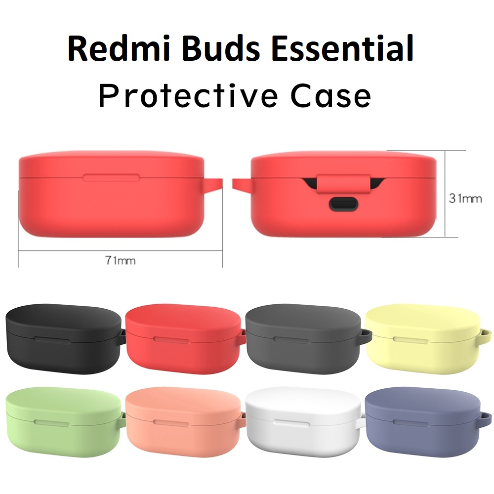 Soft Case Silikon TWS Redmi Buds Essential + carabiner ( Tidak Termasuk Headsetnya )