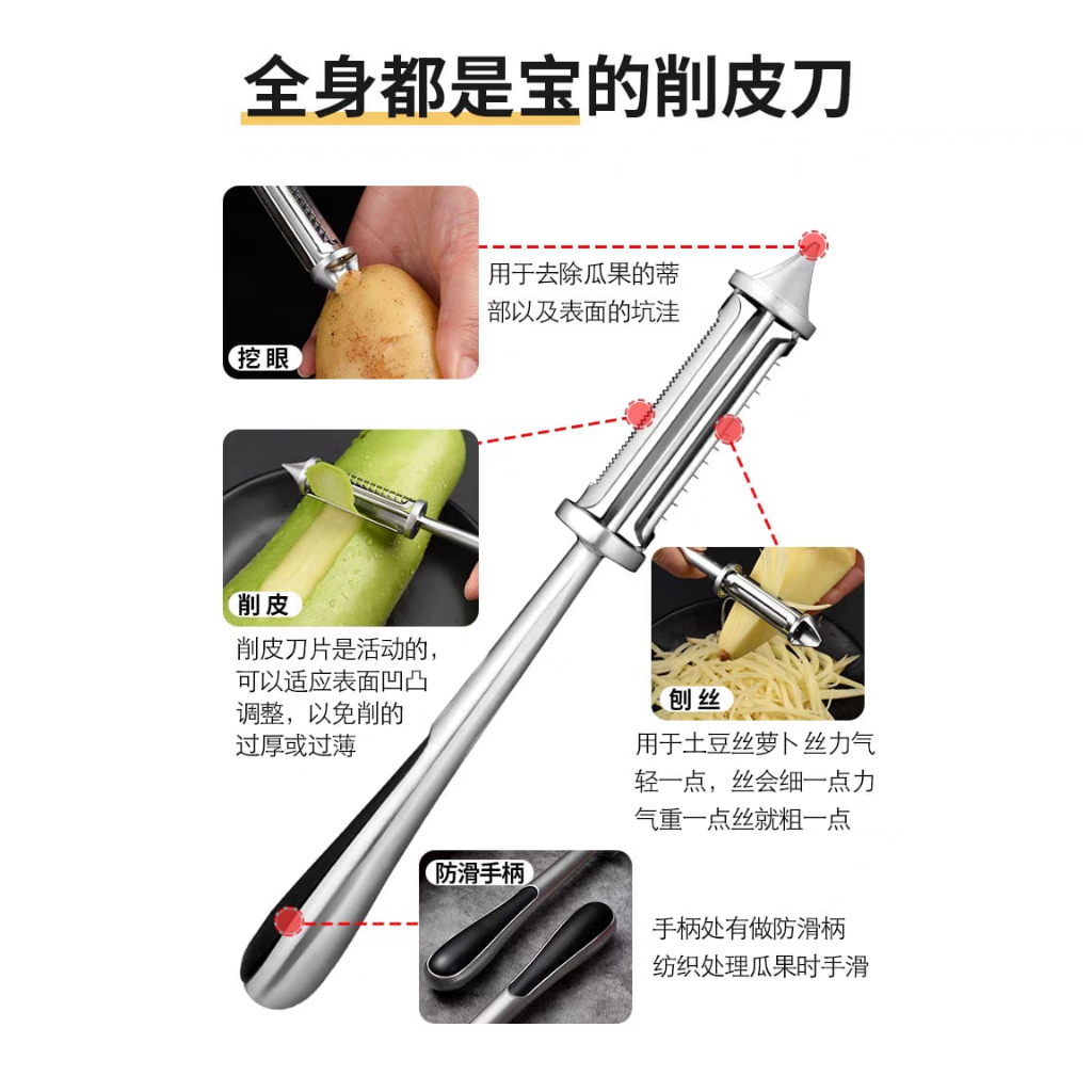 Pisau Kupas Multifungsi Peeler Knife Stainless Pengupas Buah Sayur Alat Kupas Buah Sayur