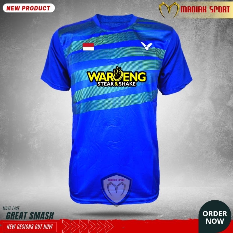 KBAS01- FREE SABLON NAMA‼️KAOS BADMINTON BAJU BULUTANGKIS VIC ROPE JERSEY PRINTING PREMIUM