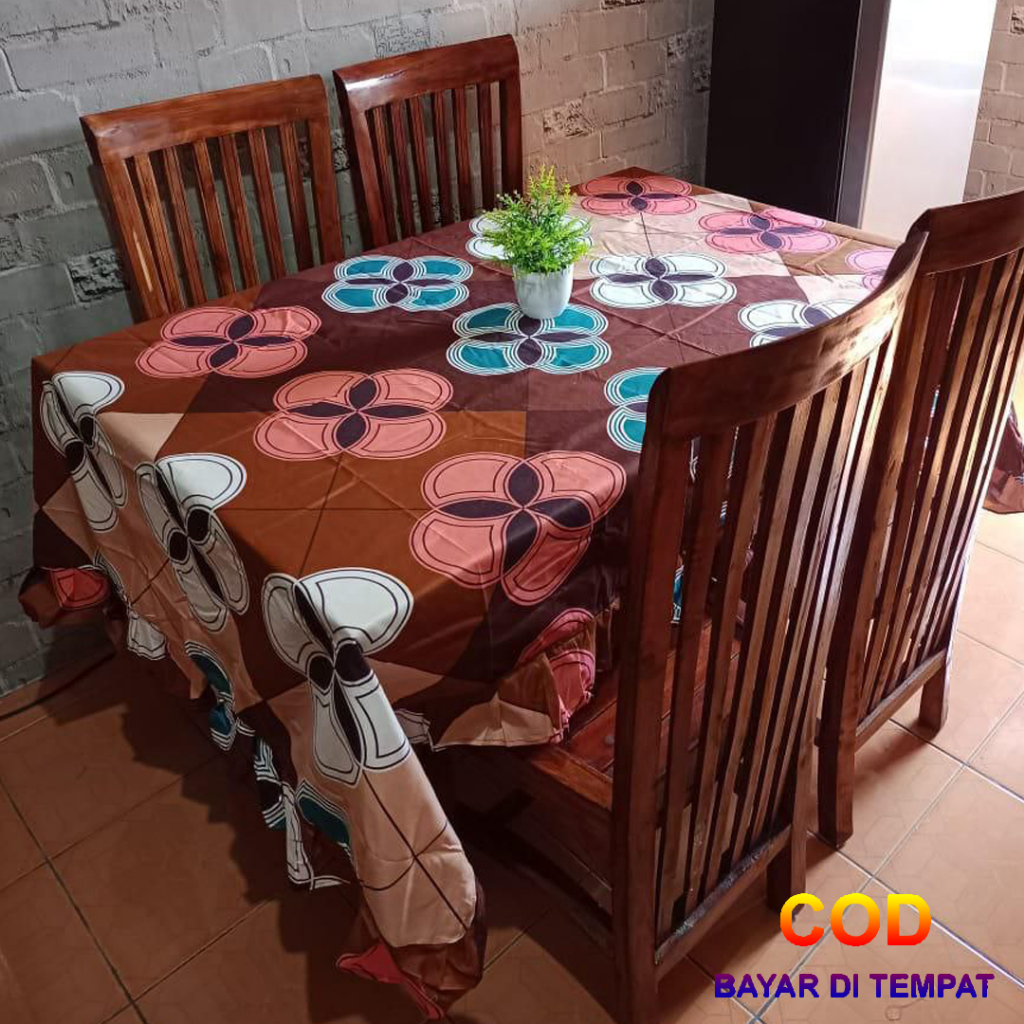 ✅COD Taplak Meja Batik 140x200 Kain Katun Model Rumbai Dekorasi Ruang Makan Perlengkapan Dapur Rumah