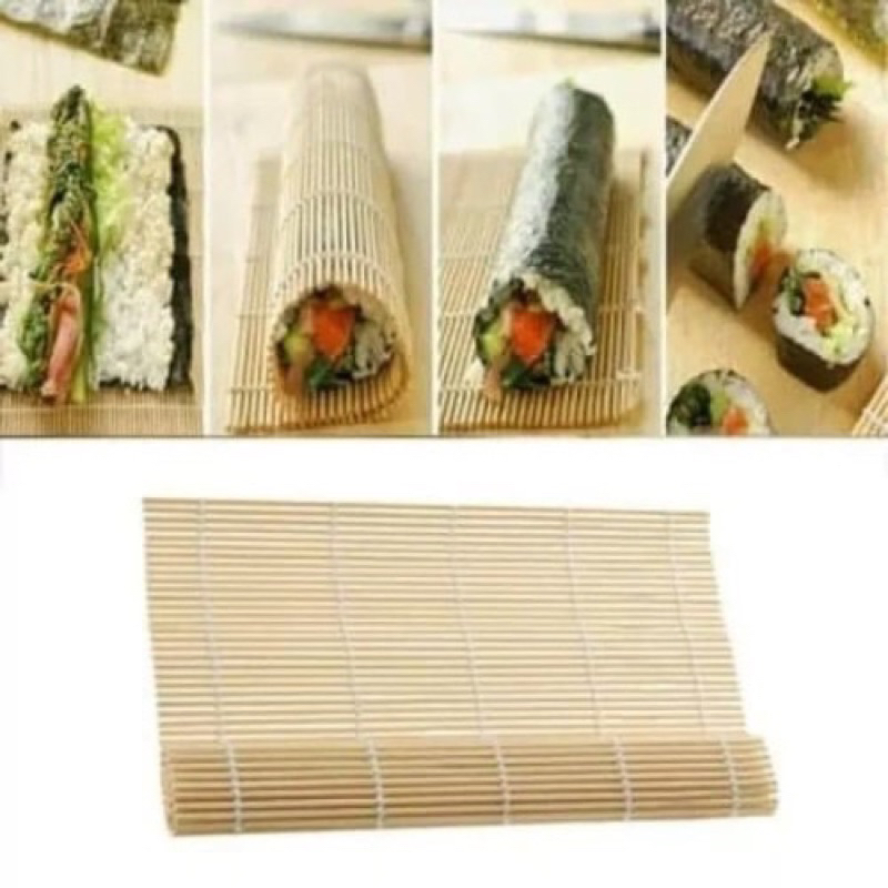 MJ88 Tikar Penggulung Sushi Bamboo /Sushi Bamboo Mat /Alat Membuat Sushi /Tikar Penggulung Sushi Makisu /Sushi Roller /Bamboo Sushi Mat / Gulungan Sushi Bamboo /Penggulung Sushi /Tikar bamboo Sushi Super Murah