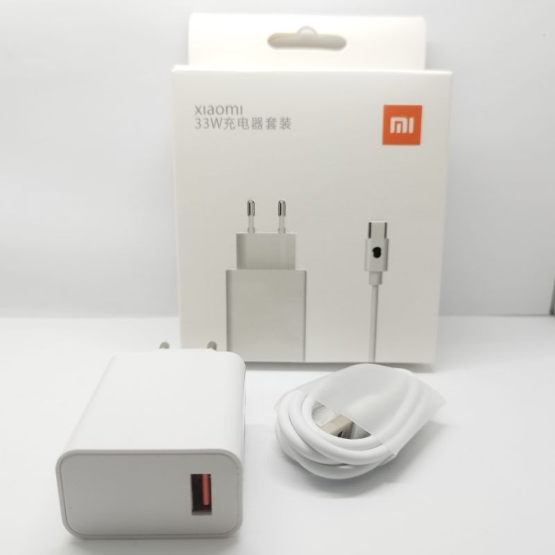 CASAN CHARGER XIAOMI TIPE C 33 WATT REDMI NOTE 7 /  NOTE 8 / NOTE 9 / NOTE 10 POCO F3 FAST CHARGING