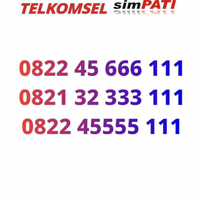 nomor cantik simpati aabb 666 3333 5555 111