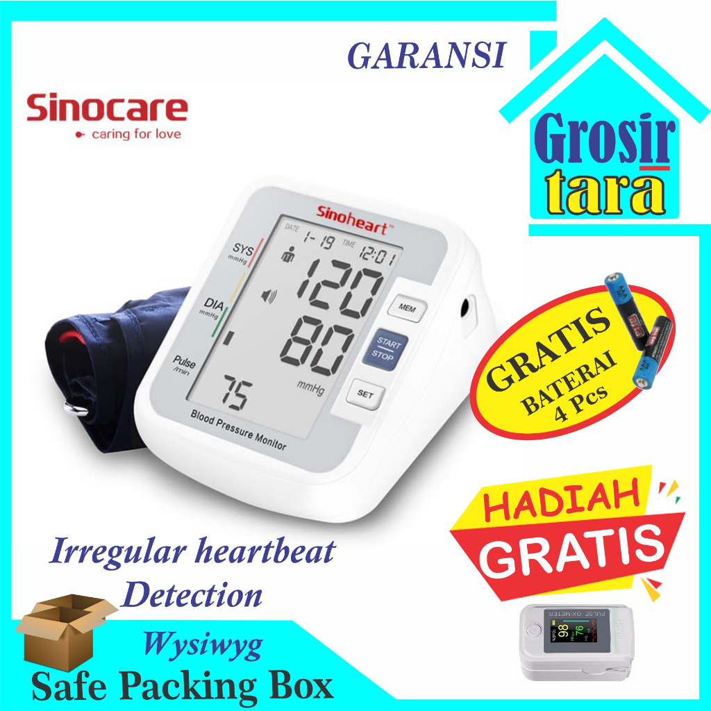 TensiMeter Digital Lengan Portable Sinocare Alat Ukur Tekanan Darah