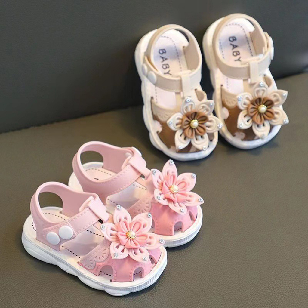 PROMO 12.12 PUNCAK Okaybaby B291 Sandal Flower Anak Perempuan Lucu Lembut Import Kekinian Sendal Casual