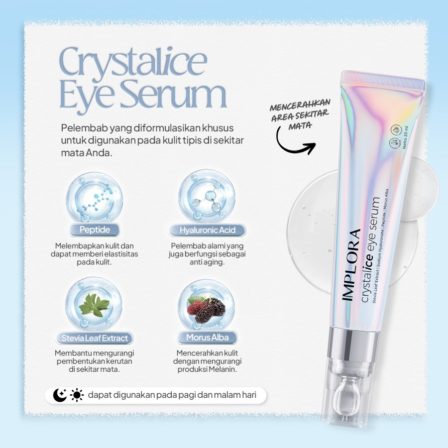 READY STOK - IMPLORA CRYSTALICE EYE SERUM | 100 % ORI