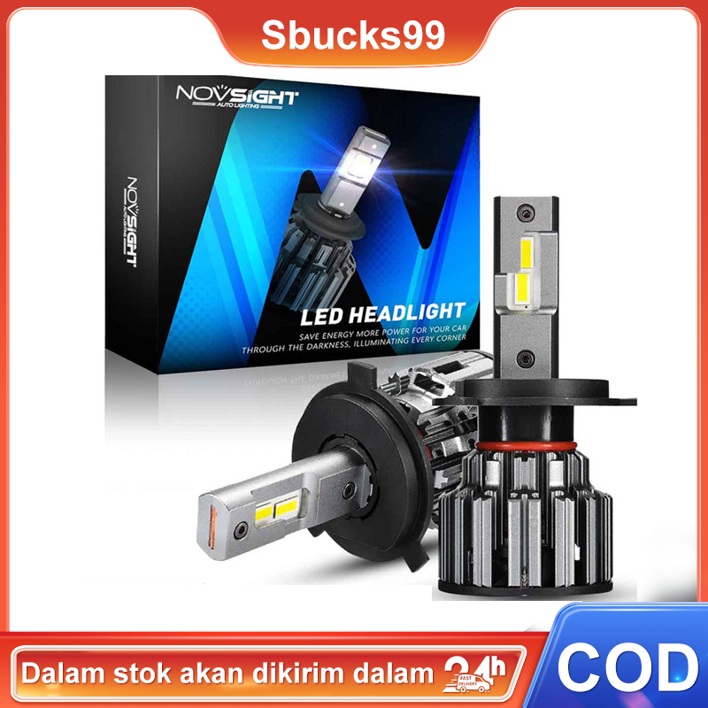 Novsight Lampu Depan Led H4 H11 A500-N37 Warna Putih Bulb 120W 22000LM A Pair 6500K Car Fog Light super bright 2 Years Warranty