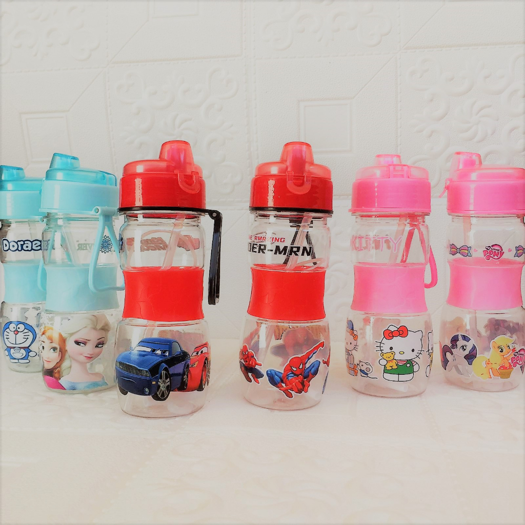 Mikusoo BOTOL MINUM ANAK SEDOTAN KARAKTER BPA FREE 400 ML