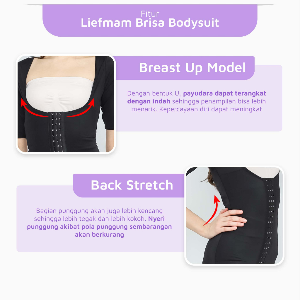 Liefmam Brisa Body Shaper - Korset Pengencang Payudara,  Pengecil Perut dan Lengan Sekaligus