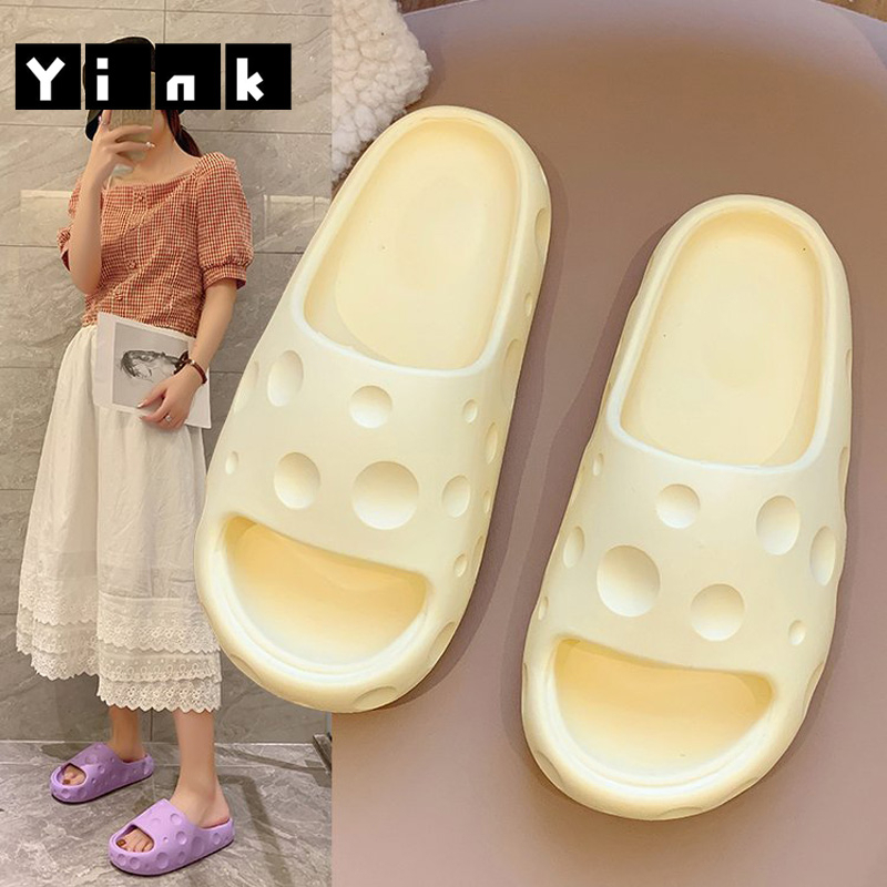 Yink Sandal Keju Dewasa Terbaru 2023 Sendal Wanita Kekinian Jelly Slip On Sepatu Selop Rumah Empuk Elastis Korea Import Bersantai EVA Murah Karet Kamar Mandi