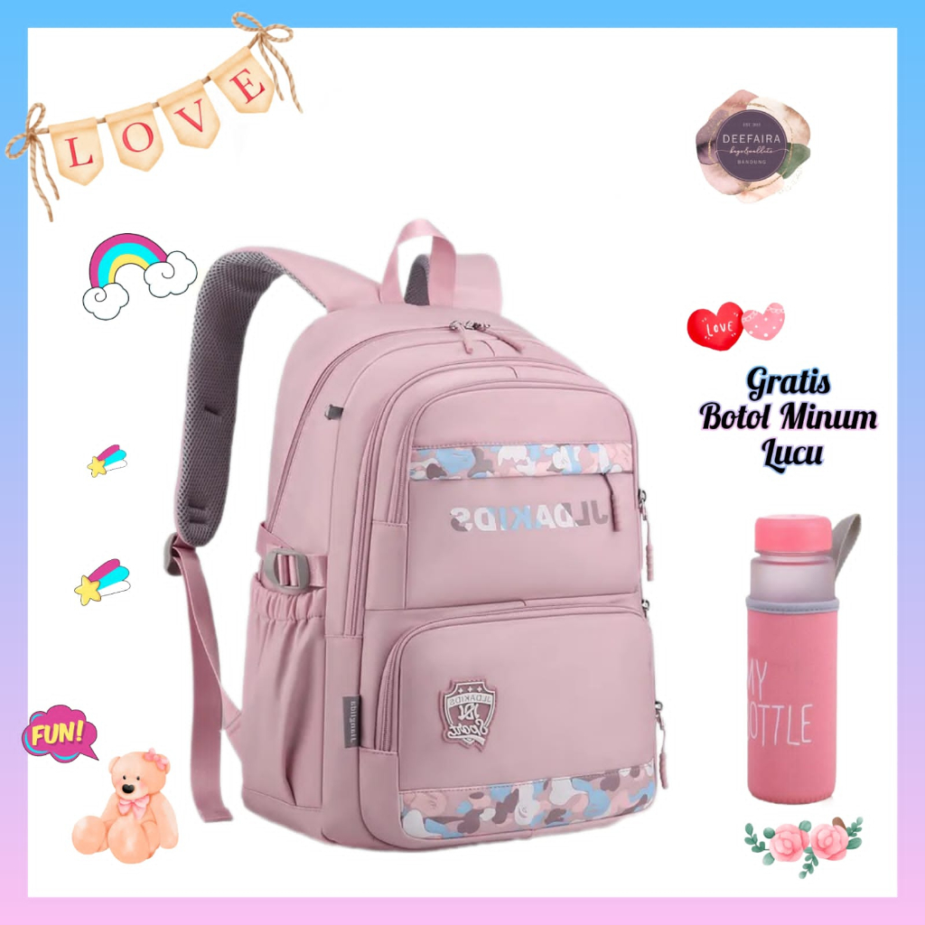 Tas Ransel Anak Perempuan Remaja Terlaris Model Xjvl Gratis Botol Minum Sd Smp Sma